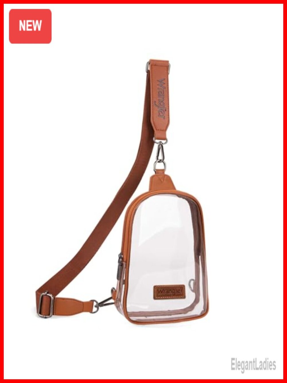 Clear Stadium Approved Crossbody Sling Bag Faux Leather PVC Concert Purse
